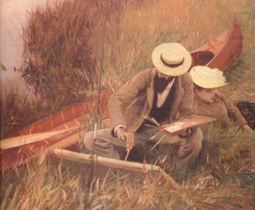 Paul Helleu Sketching with his Wife (nn03), John Singer Sargent